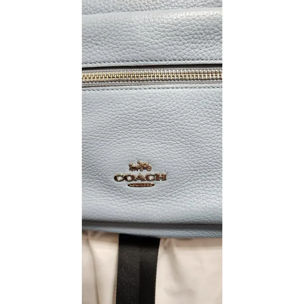 COACH Charlie 30550 Pebbled Leather Women's Backpack - Baby Sky Blue Very‎ Clean